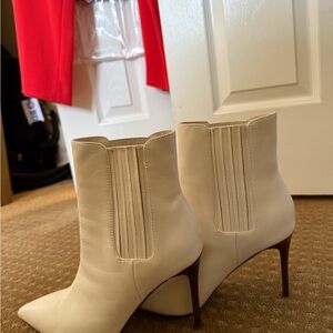 Elegant Cream Ankle Boots